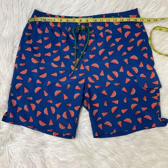 Sovereign Code Men’s Tropical Watermelon Print Blue Red Swim Trunks Size Medium - Picture 10 of 16
